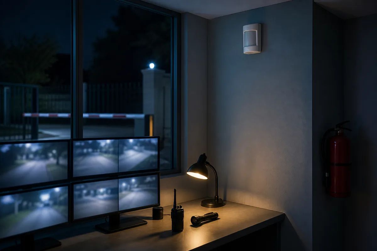Détecteur de mouvement installé en hauteur dans le séjour d&rsquo;une maison